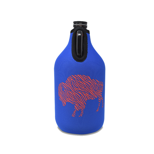 Red Stripe Buffalo Can Bottle Koozie - Traveling Growler