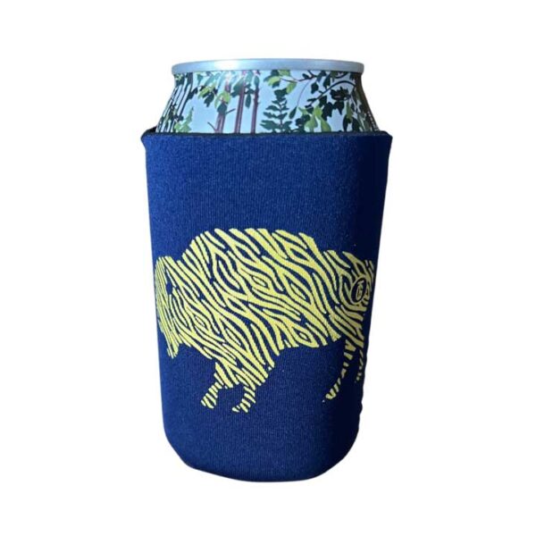 Gold Stripe Buffalo Can Koozie