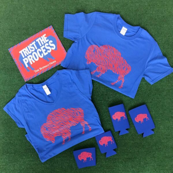 Red Stripe Buffalo Koozies and T Shirts - Traveling Growler