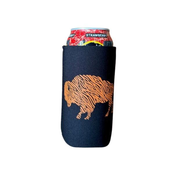 Orange Striped Buffalo Lacrosse 16 oz. Koozie
