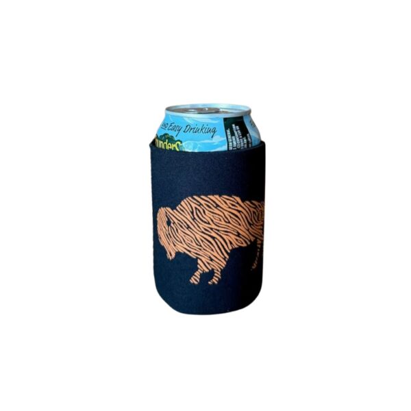 Orange Striped Buffalo Lacrosse Can Koozie